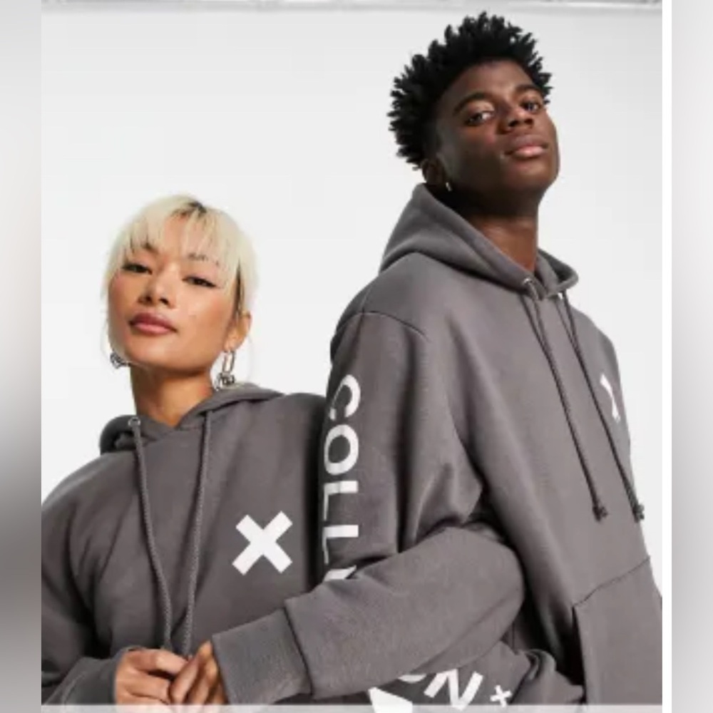 Collision Unisex Gray Hoodie in XS, Brand New